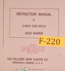 Fellows-Fellows 3\" Fine Pitch gear Shaper, Instructions Manual Year (1963)-3 Inch Fine Pitch-01